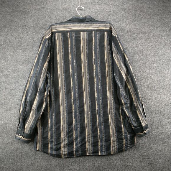 Marc Thombard Switzerland Men's Striped Button-Up Shirt Multi 46 100% Cotton - Picture 4 of 12